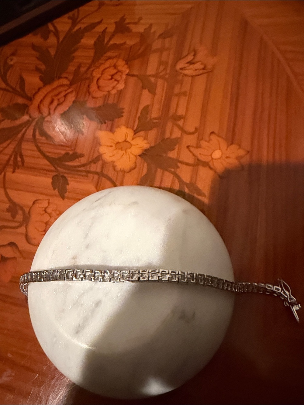 Women’s Silver colored costume tennis bracelet
